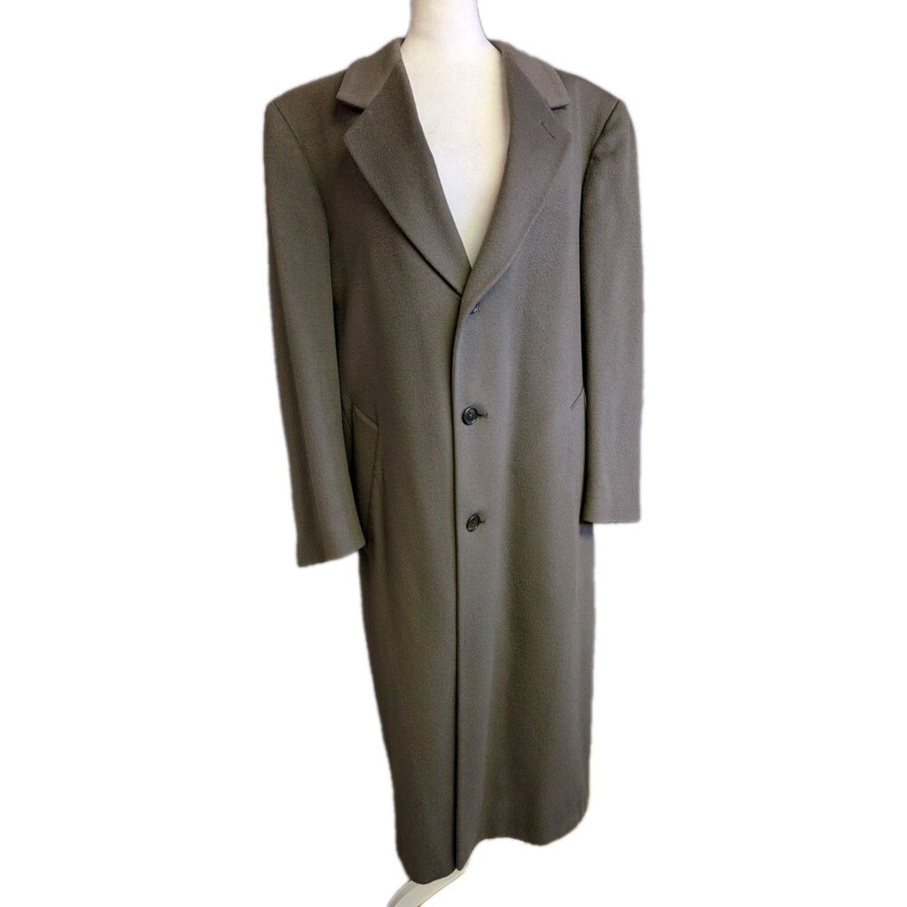 Loro Piana Overcoat Men's 42R Dark Gray Superfine Lambswool Italy (Flaw Lining)